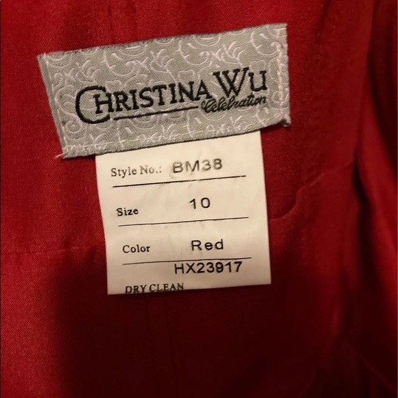 Red Christina Wu dress size 10. Worn once… - Picture 2 of 3